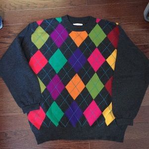 benetton argyle sweater